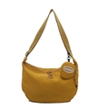 Bolso bandolera de nailon amarillo mostaza con monedero redondo pequeño a juego - Amarillo