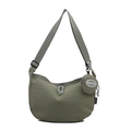 Bolso bandolera de nailon en color liso con correa ajustable y mini monedero redondo - Verde