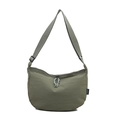 Bolso bandolera minimalista verde oliva con correa ajustable y textura impermeable - Verde