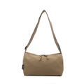 Borsa a tracolla in nylon kaki con tracolla regolabile e chiusura a doppia zip - Cachi