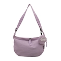 Sac bandoulière en nylon lavande en forme de croissant avec petit porte-monnaie rond - Violet