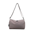 Bolso bandolera de nailon gris púrpura con doble cremallera y correa ajustable - Gris