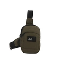 Minimalist military green nylon crossbody bag for men with adjustable shoulder strap - Green