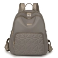 Wasserfester taupefarbener Damenrucksack aus Nylon mit Sternsteppung und goldenen Zippern - Khaki
