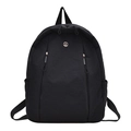 Mochila minimalista de nailon negro ligero con cremalleras dobles y logotipo metálico M - Negro
