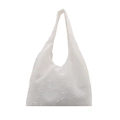 Sac fourre-tout en toile blanc avec broderie florale en dentelle pour femmes - Style Broderie en Dentelle / Blanc