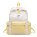 Zaino scolastico giallo e bianco con motivo a stelle e logo POLUCONI su sfondo bianco - Giallo