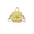 Borsa a tracolla in tela giallo brillante minimalista con ciondolo a forma di margherita - Giallo