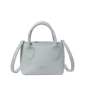 Chic light blue faux leather crossbody bag with lychee texture and top handles - No Pendant / Blue
