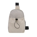Bolso bandolera ligero de nailon bicolor en gris claro y blanco crema para verano - Blanco
