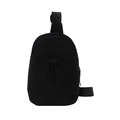 Bolso bandolera minimalista de nailon negro ligero con hebilla y correa ajustable - Negro