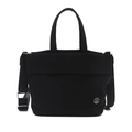 Bolso tote de lona negra y bolso bandolera para mujer, bolso de mano casual versátil - Negro
