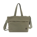 Bolso bandolera minimalista de lona verde oliva para mujer con correa ajustable - Verde