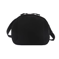 Minimalist matte black semi-circular crossbody bag with adjustable strap and logo detail - Black