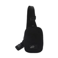 Borsa a tracolla minimalista in nylon nero con tracolla regolabile e fibbia tattica - Nero