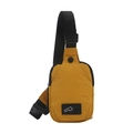 Sporty bright yellow canvas crossbody chest bag with adjustable black strap and buckle - Yellow