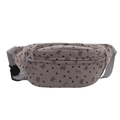 Sac de poitrine en velours côtelé avec motif de cœur et sangle ajustable pour femme - Gris