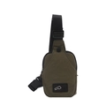 Olive green nylon crossbody chest bag with adjustable strap and buckle for women - Green