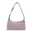 Sac hobo minimaliste en nylon lilas avec une chaîne argentée pour un style décontracté - Violet
