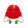 Graziosa borsa a tracolla in tela di frutta rossa con gambe in peluche e cinturino - Rosso