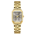 Orologio GEDI al quarzo di lusso con cassa dorata rettangolare e quadrante grigio donna - Cassa Oro Quadrante Grigio Cinturino Oro