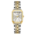 Orologio al quarzo ottagonale dorato di lusso con quadrante argento e cinturino in acciaio - Cassa Oro Quadrante Bianco Cinturino Bicolore Oro