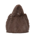 Sac à main chic en fausse fourrure marron avec texture pelucheuse pour le style automne hiver - Marron