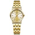 Elegant GEDI gold-tone women's quartz watch with polished stainless steel strap - Gold Case Gold Dial Gold Band