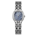 Orologio al quarzo da donna con quadrante in madreperla blu e cinturino in acciaio - Cinturino Argento Quadrante Blu Cassa Bianca