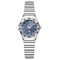 Reloj GEDI para mujer bicolor con esfera de nácar azul y detalle de estrella - Caja Plateada Esfera Azul Correa Plateada