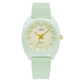 Orologio al quarzo GEDI con cinturino in silicone verde menta e quadrante crema - verde chiaro