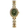 Orologio GEDI quarzo donna dorato con quadrante ovale verde e cinturino a catena creativo - Cassa Dorata Quadrante Verde