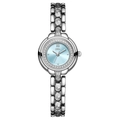 GEDI luxury silver bracelet watch for women with light blue dial and crystal bezel - Silver Case Blue Dial
