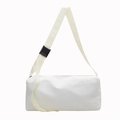 Minimalistische witte nylon cilindertas met brede riem en een verstelbare gesp - Wit