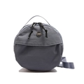 Gray-blue round nylon crossbody bag with adjustable shoulder strap and top handle - Blue