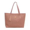 Grande borsa shopper rosa antico con stampa monogramma M e dettagli logo in metallo dorato - Rosa