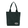Dark green corduroy tote bag for women featuring a minimalist rectangular design - Green