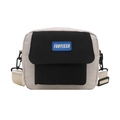 Bolso bandolera minimalista de estilo japonés en nailon blanco y negro con logo FANYISSA - Blanco y Negro