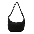 Lässige schwarze Hobo-Tasche aus Cord 2025 mit großem Fassungsvermögen und Schultergurt - Schwarz