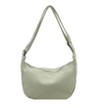 Hellgrüne Cord-Umhängetasche in Halbmondform mit verstellbarem Riemen für Damen - Grün
