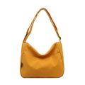 Sac hobo minimaliste en nylon jaune vif avec bandoulière réglable et fermeture éclair - Jaune