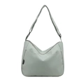 Minimalist mint green large capacity crossbody tote bag with adjustable strap and zip closure - Green
