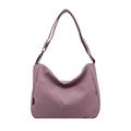 Sac bandoulière demi-lune en nylon violet avec sangle réglable au style décontracté - Violet