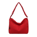 Grand sac bandoulière en nylon rouge avec coutures en V et sangle réglable tendance - Rouge