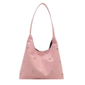Elegante rosa Mode-Achseltasche mit stilvollen silbernen Nietendetails für Damen - Rosa
