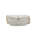 Bolso bandolera minimalista de nailon blanco con correa ajustable y doble cremallera - Blanco