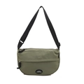 Borsa a tracolla casual verde oliva in nylon impermeabile con cinturino regolabile - Verde