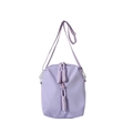 Minimalist light purple nylon crossbody bag with braided zipper detail for women - Purple