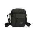 Minimalist black canvas crossbody bag with Fashion Instinct label and adjustable strap - Black
