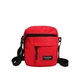 Mini red canvas crossbody bag for men and women with adjustable shoulder strap - Red